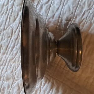 Pewter pedestal dish